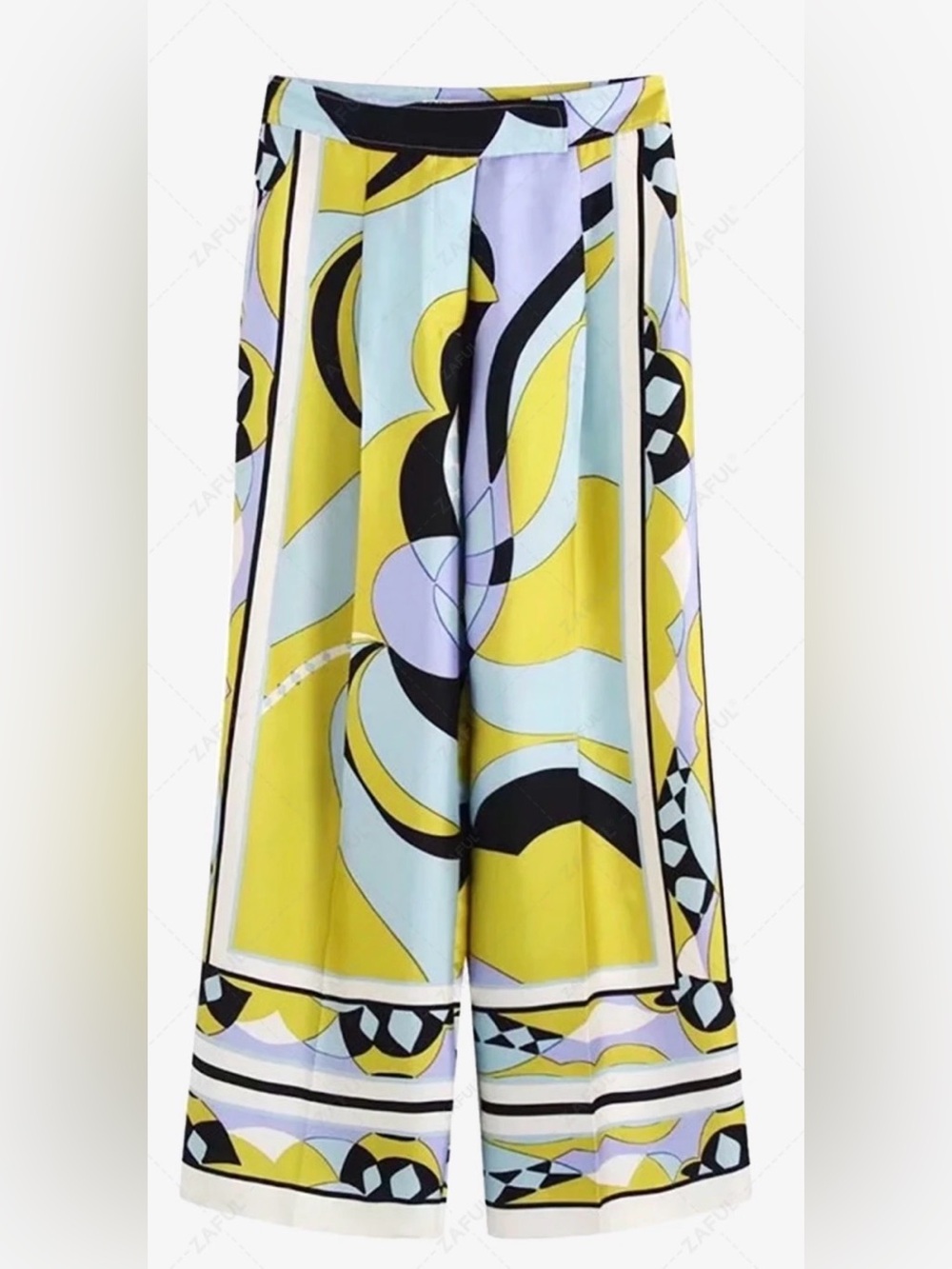 Zara Women's Yellow & Pastel Print Maxi Skirt